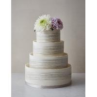 Shimmering Hoop Chocolate Wedding Cake (White & Silver)