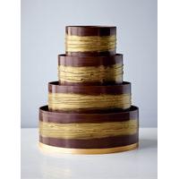 shimmering hoop chocolate wedding cake dark gold