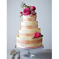 Shimmering Hoop Chocolate Wedding Cake (White & Pink)