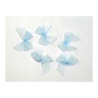 Sheer Organza Ribbon Bows Blue