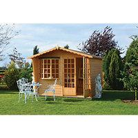 shire sandringham double door summer house with bay window 10 x 6 ft