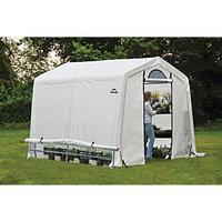 Shelterlogic White Uv-treated Polyethylene Coverd Steel Frame Apex Greenhouse - 8 x 8 ft