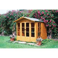 Shire Kensington Double Door Summer House with Opening Side Windows - 7 x 7 ft