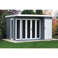 Shire Aster Modern Bi Fold Door Summerhouse - 12 x 8 ft - With Assembly