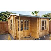 Shire Ringwood Double Door Log Cabin - 12 x 16 ft - With Assembly