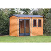 Shire Double Glazed Timber Apex Garden Office - 10 x 10 ft