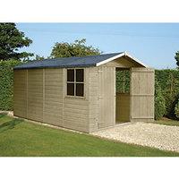 shire modular apex double door timber shed 7 x 13 ft