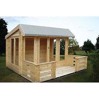 Shire Wykenham Double Door Log Cabin With Veranda - 12 x 10 ft - With Assembly