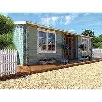 shire elveden 2 room double door log cabin 26 x 14 ft with assembly