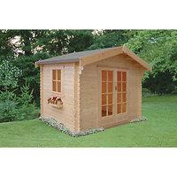 shire dalby traditional double door log cabin 8 x 8 ft with assembly