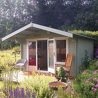 shire gisburn double door log cabin with overhang 12 x 10 ft with asse ...