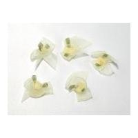 sheer organza ribbon bows with organza flower cream