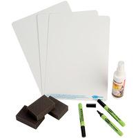 Show-me Plain 650 Micron A4 Dry Wipe Boards, Pens and Erasers (Pac...