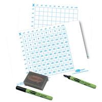 show me multiplication a4 gridded frame mini dry wipe boards pack