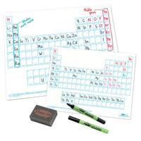 show me a4 white board periodic table pack of 100 boards pens and