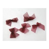 Sheer Organza Ribbon Bows Wine