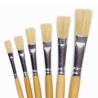 Short Handle Flat Tip Hog Brushes (Pack of 30)