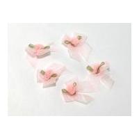 sheer organza ribbon bows with organza flower pink