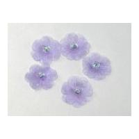 sheer organza layered flowers with bead lilac