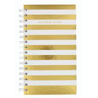 shimmer cream stripe slim address book