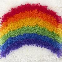 shaggy latch hook kit 12 x 12 inch rainbow 345125