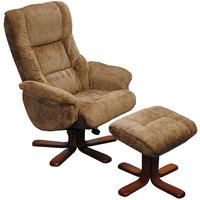 shangri la swivel recliner with footstool mink