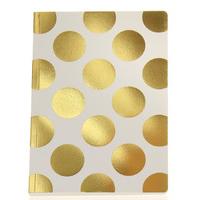 Shimmer Large Cream & Gold Polka Dot Notebook - A5