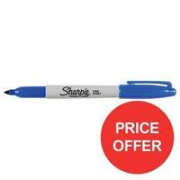 Sharpie Permanent Marker Fine Tip 1.0mm Line Blue Pack of 12 Pens Ref