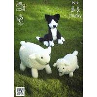 Sheep, Lamb and Sheepdog Toys in King Cole Chunky & DK (9010)