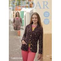Shawl Collared and V Neck Collared Cardigans in Sirdar Caboodle (7844)