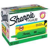 Sharpie Fluo XL Highlighter Chisel Tip 3 Widths Green 1 x Box of 12