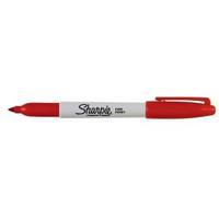 sharpie permanent marker fine tip 10mm line red pack of 12 pens