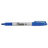 sharpie permanent marker fine tip 10mm line blue pack of 12 pens