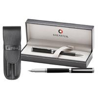 Sheaffer Intensity Onyx Chrome Trim Fountain Pen Ball Pen Set with Pen Pouch