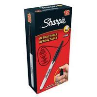 Sharpie Black Retractable Marker Fine Pack of 12 S0810840