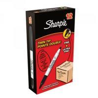 Sharpie Black Twin Tip Permanent Marker Pack of 12 S0811100