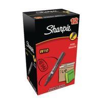 sharpie black w10 permanent chisel tip marker pack of 12 s0192652