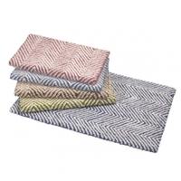 Showerdrape Herringbone Textile Mats, Blue, Pedestal Mat