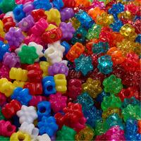 Shaped Plastic Beads - Flowers - Assorted Colours