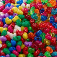 Shaped Plastic Beads - Hearts - Assorted Colours