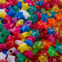 Shaped Plastic Beads - Stars - Assorted Colours