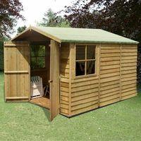 shire pressure treated overlap shed 10x7 with double doors