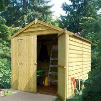 shire pressure treated overlap shed 8x6 with double doors