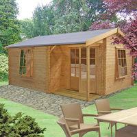 Shire Shire 12\' x 16\' Ringwood Log Cabin