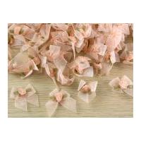 Sheer Ribbon Bows With Rose Pale Peach