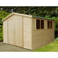 Shire 10ft x 10ft Workspace Shiplap Double Door Shed