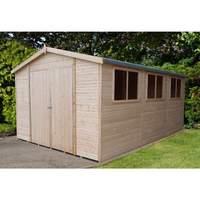 Shire 10ft x 15ft Workspace Shiplap Double Door Shed