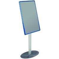 Shield Freestanding H 900mm x W 600mm Pinnable Noticeboard Aluminium Frame Blueberry Cloth