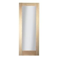 Shaker 1 Light Obscure Glazed White Oak Internal Door 78in x 27in x 35mm (1981 x 686mm)