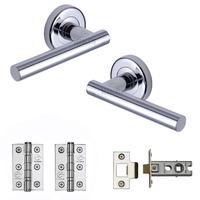 Shuttle Round Rose Internal Door Pack Polished Chrome